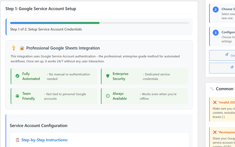Per-form ON/OFF toggles for Google Sheets sync