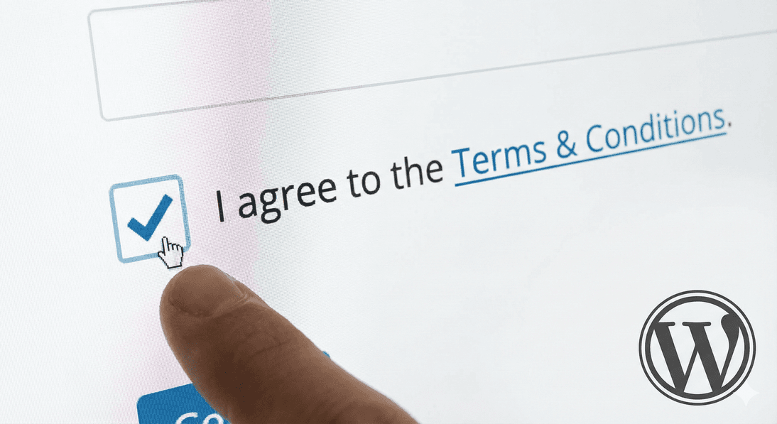 A WordPress form with a terms and conditions consent checkbox