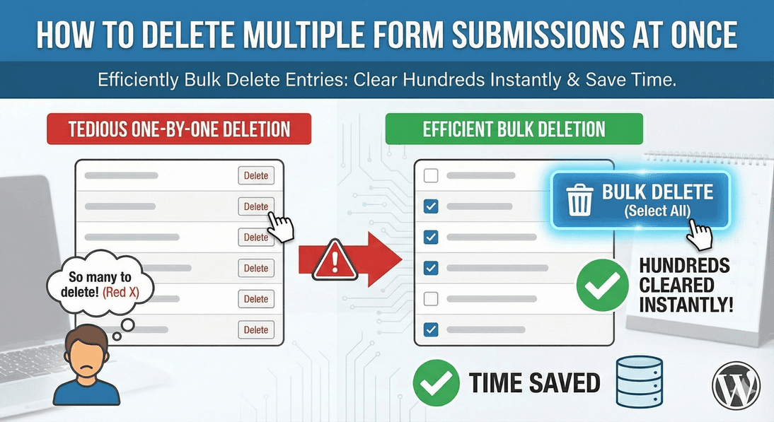 Selecting multiple submissions to delete at once in WordPress