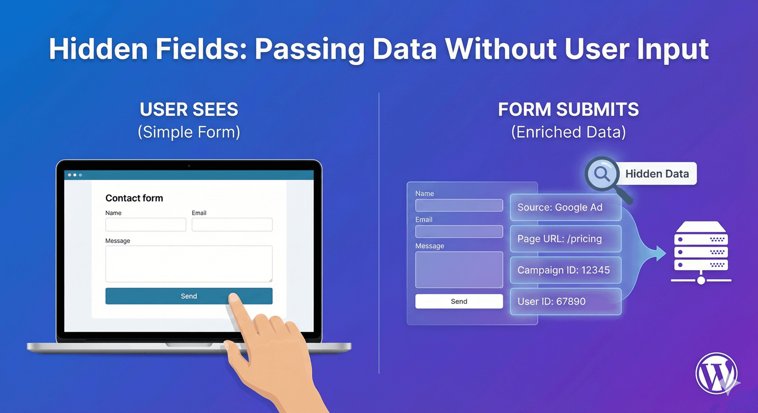 A hidden field passing data silently with a form submission