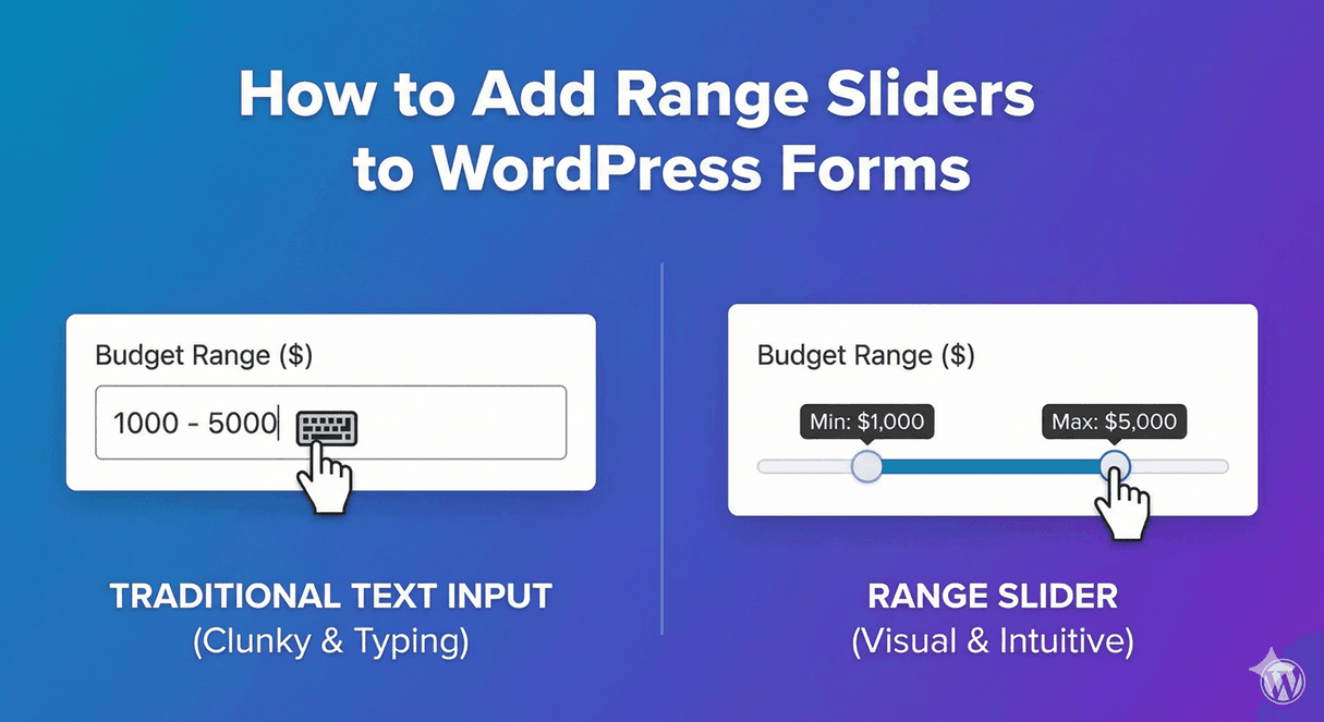 A range slider letting a user pick a number on a WordPress form