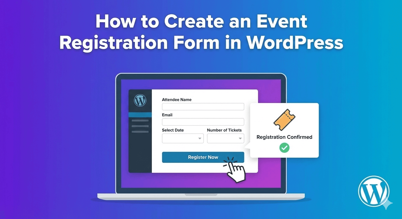 A WordPress event registration form collecting attendee details