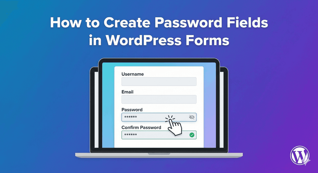 A masked password field on a WordPress form showing dots instead of characters