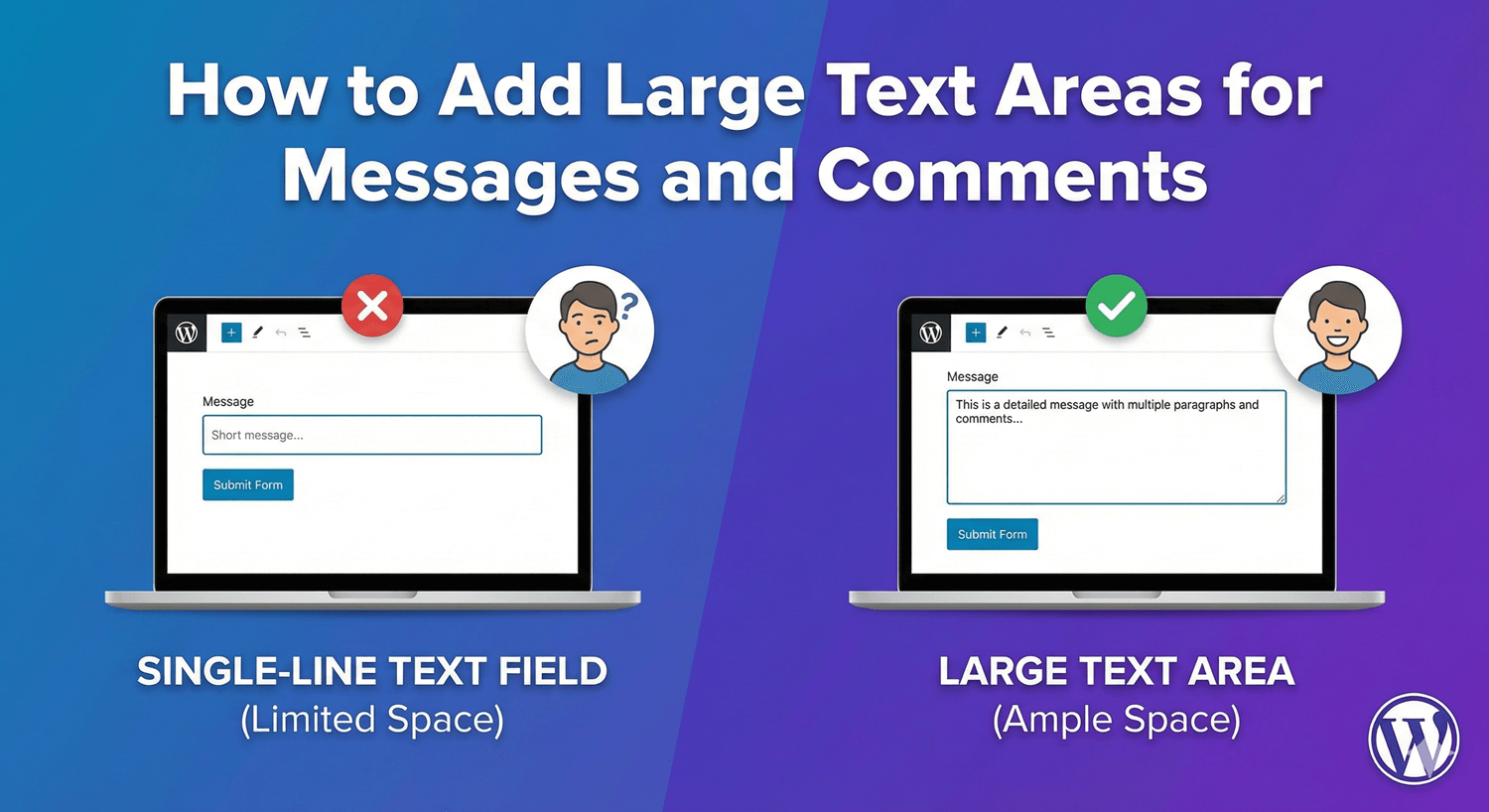A large textarea for a message on a WordPress contact form
