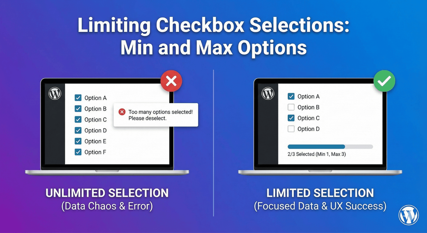 A checkbox group limited to a minimum and maximum number of selections