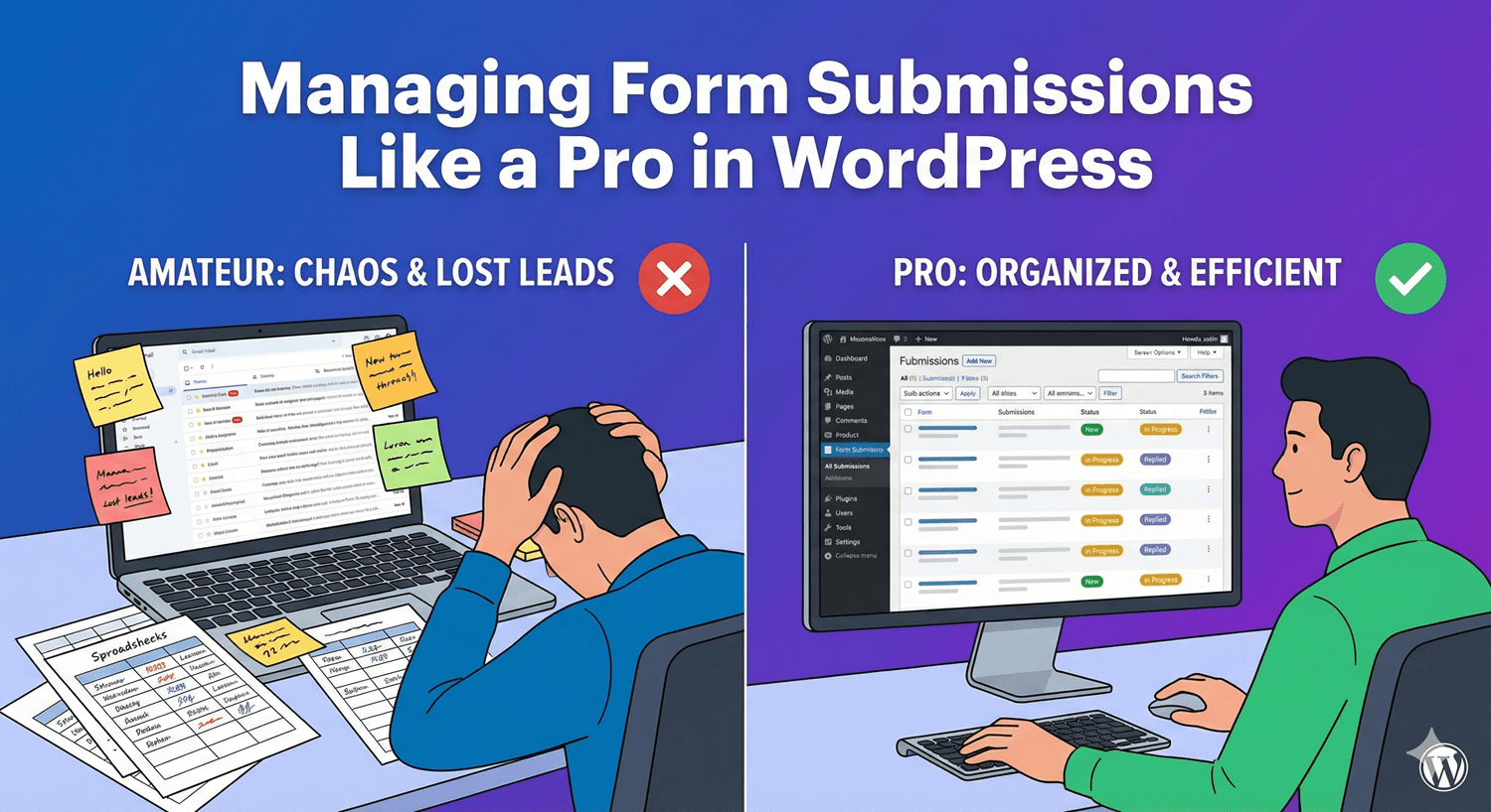 An organized workflow for managing form submissions in WordPress