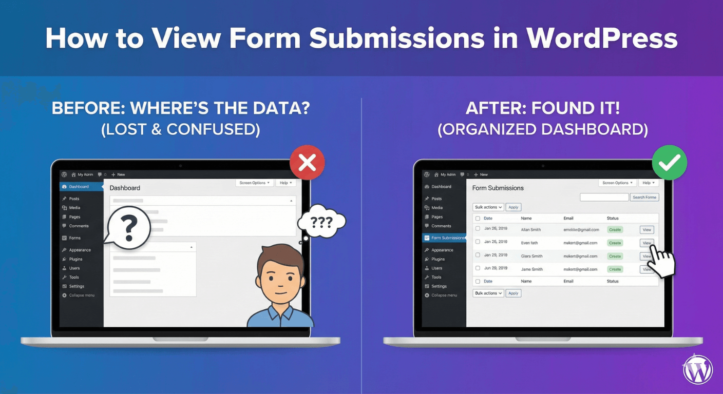 Viewing a form submission's full details in the WordPress dashboard